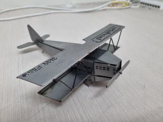 Custom CNC Laser Cut Steel Biplane Display Model