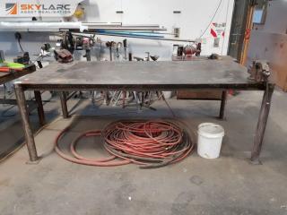 Large Plate Steel Workshop Table with Vices