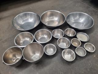 Assorted Aluminium and Stainless Steel Food Prep Bowls