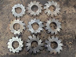 9 x Involute Gear Cutters 