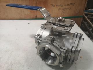 2.5" 3-Way Ball Valve, 1000 WOG, CF8M