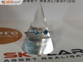 Double Round Brilliant Stack Ring | Topaz Blue | MJJ for ORE