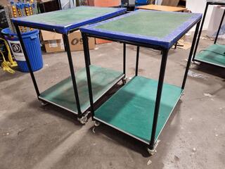 2x Mobile Shelf Trollies