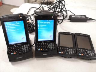 4x Motorola Symbol MC50 Mobile Handheld Computers w/ 2x Charging Cradles