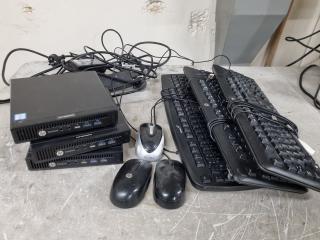 3x HP EliteDesk 800 G2 Mini Desktop PC's, w/ noisy cooling fans