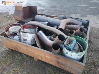 Large Crate of Assorted Industrial Muffler & Exhaust Parts & Components