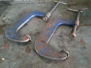 2 Heavy Duty G Clamps 