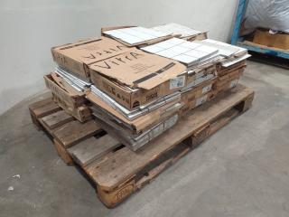 Pallet of White Glossy Ceramic Floor Tiles (19m²+)