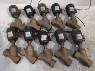 10x Burkert Pneumatically Operated Angled Seat Valves Type 2000