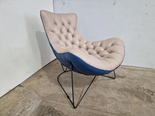 Sessel Style Curved Lounge Chair - Full Leather