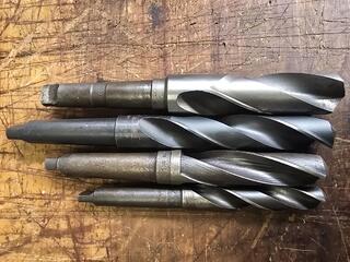 4 x Large HSS Taper Shank Twist Drill Bits