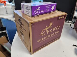 Blue Nitrile Gloves, Size Large, 10x 100-glove packs