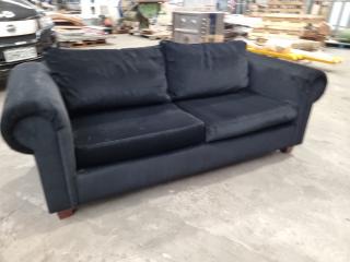 Soft Black Fabric 2-Seater Sofa