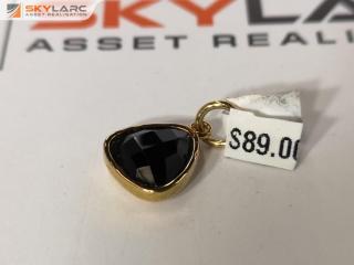 Tiny Triangle Gem Black Onyx Pendant | 18k Gold Plated | KIRSTIN ASH