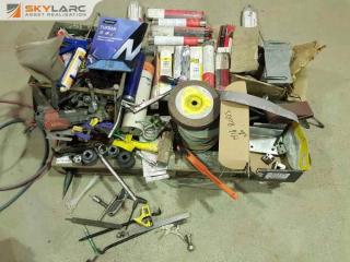 Pallet of Assorted Tools and Welding Supplies