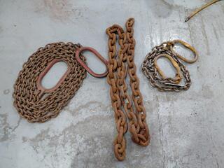 Steel lifting chains with master links