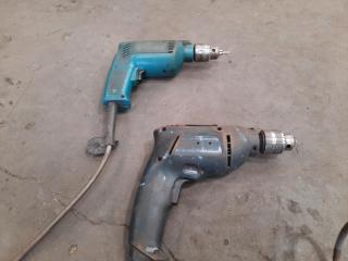 2 x Keyed Chuck Corded Power Drills