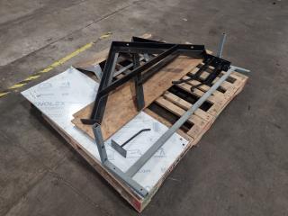 Pallet of Assorted Shelving Brackets and Parts