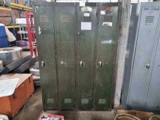 Vintage 4-Door Steel Personnel Locker Cabinet