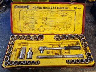 Sidchrome 1/2" Drive Socket Set, Metric & Imperial Sizes