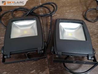 2x Outdoor Exterior LED Flood Lights by Halcyon, New