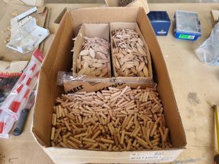 Box of Dowels and Biscuit Jointers 