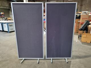 2x Boyd Visuals Mobile Freestanding Partitions