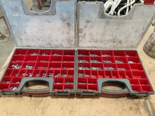 Assorted Bolts Nuts and Washers in Storage Cases
