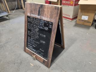Rustic Styled Sidewalk Chalkboard Re-writable Display Sign