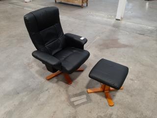 Modern Recliner Chair and Footrest Set