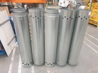 5 x Galvanised Double Layer Flues