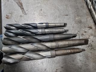 5 Large Morse Taper Drills 