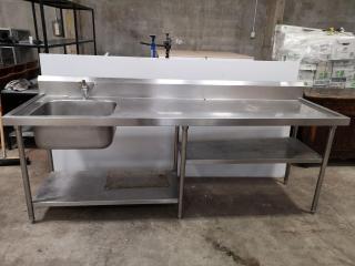 Stainless Steel Commercial Kitchen Washing Basin Sink Counter