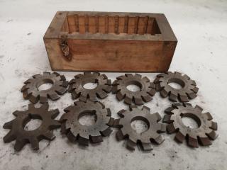 8x Assorted Involute Gear Mill Cutters