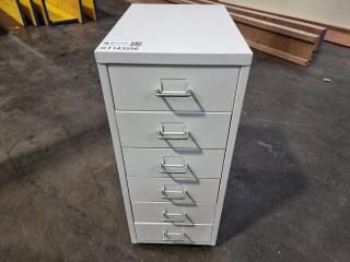 Rolling 6 Drawer Steel  Filing Cabinet