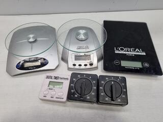 Assorted Salon Branded Scales & Timers