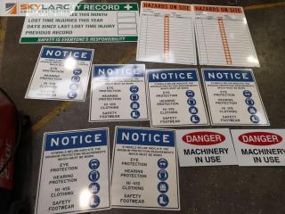 11x Assorted Industrial Safety, Danger, Notice & Hazard Signage