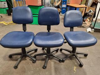 3x Office Gas-Lift Mobile Desk Chairs