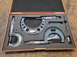 Mitutoyo 3-Piece Outside Micrometer Set, 0" to 3" Range