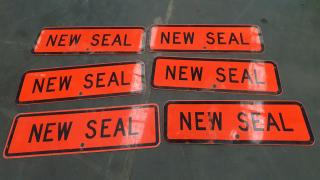 6 Aluminium Reflective Orange New Seal Road Signs