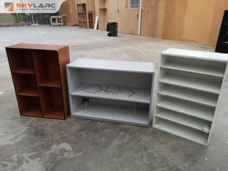 3x Assorted Office Shelving Units