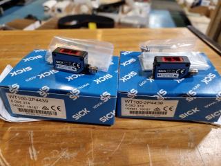 2x Sick Miniature Photoelectric Proximity Sensors WT100-2