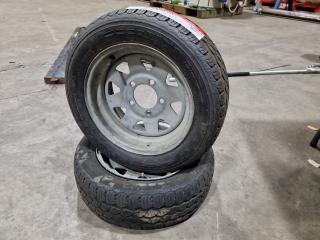 Pair of 13" Trailer Wheels w/ Tyres