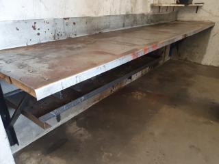 Wall Mounted Steel Workshop Bench