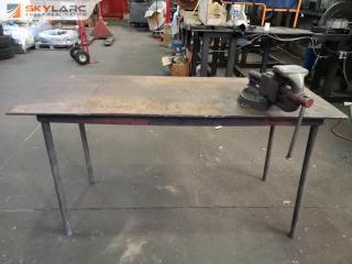 Heavy Steel Workshop Table w/ Vice