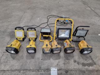 Large Assortment of Worksite Lights and Torches