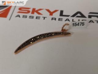 Moon Crescent Macasite Pendant | 18k Rose Gold Plated | KIRSTIN ASH