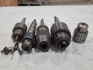 5x Assorted Keyed & Keyless Drill Chucks