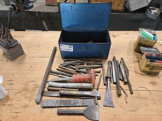 Box of Assorted Cold Chisels Etc