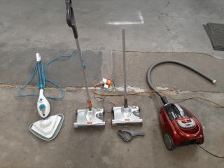 Assorted lot: Steam Cleaner, Sweepers and Vacuum